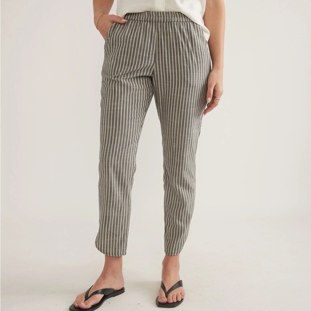 Marine Layer Pull On Straight Leg Striped Pants High Waist XS Nautical